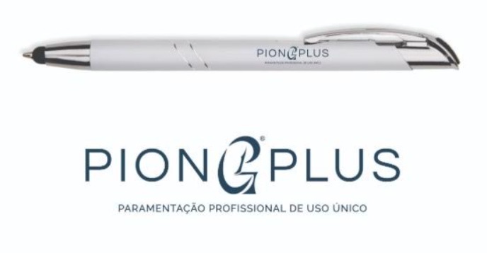 Caneta branca metalizada Touch Pion G